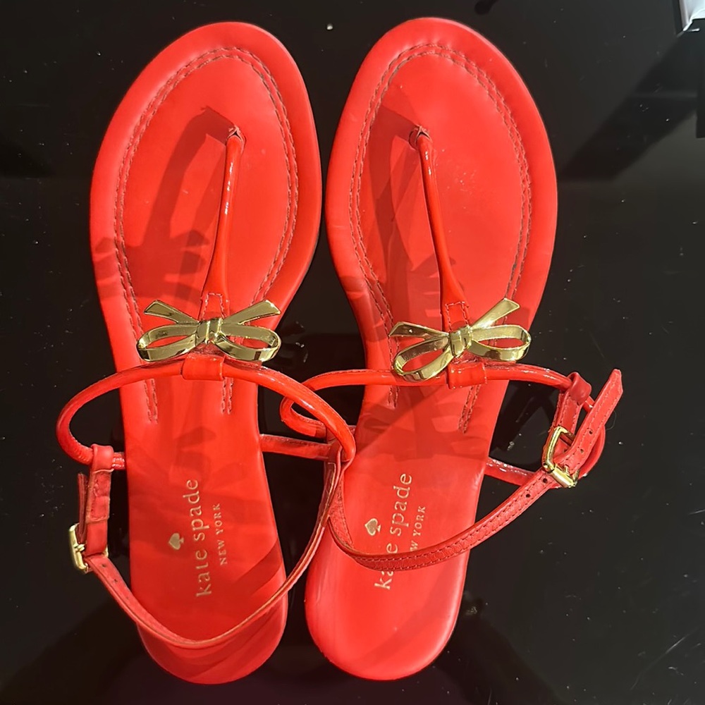 Kate Spade Tracie Bow Sandals Red Size 8